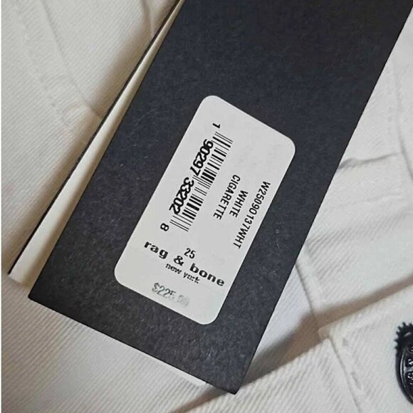 Rag & Bone White High Rise Ankle Cigarette Jeans | Size 25 (2) - Picture 10 of 16